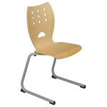 Chaise collectivités collectiva métal finition hêtre - pieds luge aluminium Chaise collectivités collectiva métal finition hêtre - pieds luge aluminium
