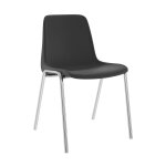 Chaise collectivité coque universelle polypropylène noir - pieds métal chromé Chaise collectivité coque universelle polypropylène noir - pieds métal chromé