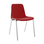 Chaise collectivit� coque universelle - polypropyl�ne - rouge - pieds m�tal chrom�