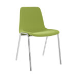 Chaise collectivit�s coque universelle - polypropyl�ne - vert clair - pieds m�tal chrom�