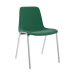 Chaise collectivit�s coque universelle - polypropyl�ne - vert - pieds m�tal chrom�