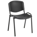 Chaise de collectivits runion first polypropylne noir pieds mtal