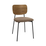 Chaise c�tel� dossier bois juliette - coloris taupe