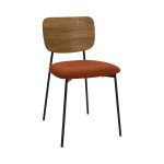 Chaise c�tel� dossier bois juliette - coloris terracotta