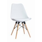 Chaise dogewood en polypropylne - pitement htre massif - assise blanc