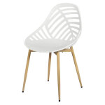 Chaise d'exterieur marta - blanc / pieds coloris bois Chaise d'exterieur marta - blanc / pieds coloris bois