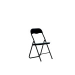 Chaise pliante eco simili cuir noir pieds m�tal noir
