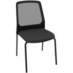 Chaise de r�union et visiteur buddy dossier r�sille filet noir - pieds �poxy chrome