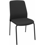 Chaise de réunion et visiteur buddy dossier tissu mousse noir - pieds époxy chrome Chaise de réunion et visiteur buddy dossier tissu mousse noir - pieds époxy chrome