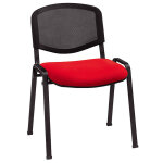 Chaise de runion et visiteur first maille filet noir assise rouge - pieds noir