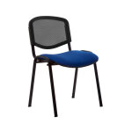 Chaise de runion et visiteur first maille filet noire assise bleue - pieds noir