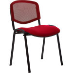 Chaise de r�union et visiteur first maille filet tissu - rouge