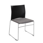 Chaise de réunion et visiteur giulia, dossier en polypropylène noir, assise en tissu m1 gris, piètement ... Chaise de réunion et visiteur giulia, dossier en polypropylène noir, assise en tissu m1 gris, piètement ...