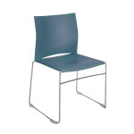 Chaise de réunion et visiteur giulia, polypropylène, piètement fil chromé métal, bleu Chaise de réunion et visiteur giulia, polypropylène, piètement fil chromé métal, bleu