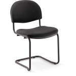 Chaise runion et visiteur - prima - tissu noir - pitement luge noir