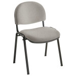 Chaise r�union et visiteur prima - tissu rembourr� - gris - pieds noir