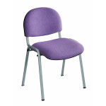 Chaise r�union et visiteur prima - tissu rembourr� - violet - pieds alu