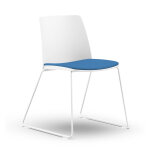 Chaise de réunion & visiteur tarah polypropylène assise tapissée bleu - piètement filo blanc Chaise de réunion & visiteur tarah polypropylène assise tapissée bleu - piètement filo blanc