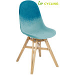 Chaise upcyclée ida coque plastique bleu et ciel - 4 pieds bois chêne massif Chaise upcyclée ida coque plastique bleu et ciel - 4 pieds bois chêne massif