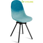 Chaise upcyclée ida coque plastique bleu et ciel - 4 pieds métal noir Chaise upcyclée ida coque plastique bleu et ciel - 4 pieds métal noir