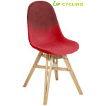 Chaise upcyclée ida coque plastique bordeaux et rouge - 4 pieds bois chêne massif Chaise upcyclée ida coque plastique bordeaux et rouge - 4 pieds bois chêne massif