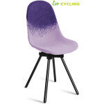 Chaise upcyclée ida coque plastique violet et parme - 4 pieds métal noir Chaise upcyclée ida coque plastique violet et parme - 4 pieds métal noir
