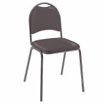 Chaise visiteur clara - vinyle - noir - pieds m�tal noir