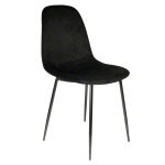 Chaise visiteur velours c�tel� emy - coloris noir