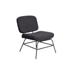 Chauffeuse d'accueil curve tissu anthracite - pieds métal noir Chauffeuse d'accueil curve tissu anthracite - pieds métal noir