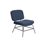 Chauffeuse d'accueil curve tissu bleu - pieds métal noir Chauffeuse d'accueil curve tissu bleu - pieds métal noir