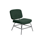 Chauffeuse d'accueil curve tissu vert - pieds métal noir Chauffeuse d'accueil curve tissu vert - pieds métal noir