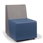 Chauffeuse d'accueil flyn, module 1 place pvc bleu / gris Chauffeuse d'accueil flyn, module 1 place pvc bleu / gris