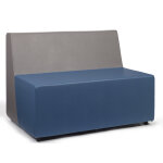 Chauffeuse d'accueil flyn, module 2 places pvc bleu / gris Chauffeuse d'accueil flyn, module 2 places pvc bleu / gris