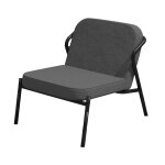 Chauffeuse d'accueil medso en tissu anthracite - pieds métal noir Chauffeuse d'accueil medso en tissu anthracite - pieds métal noir