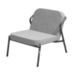 Chauffeuse d'accueil medso en tissu gris - pieds métal noir Chauffeuse d'accueil medso en tissu gris - pieds métal noir