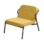 Chauffeuse d'accueil medso en tissu jaune - pieds métal noir Chauffeuse d'accueil medso en tissu jaune - pieds métal noir