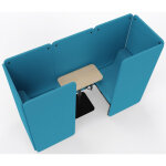 Chauffeuses modulables d'accueil alcove avec table et cloisons - 2 places - turquoise Chauffeuses modulables d'accueil alcove avec table et cloisons - 2 places - turquoise