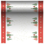 Chemin de table de no�l 'plain christmas trees'
