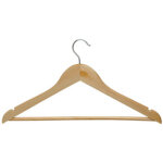 Cintre en bois maulmira, avec barre, naturel, lot de 20