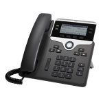 Cisco 7841, tlphone ip, noir, argent, combin filaire, polycarbonate, sur bureau / mural, 4 lignes ...
