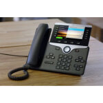 Cisco 8811, t�l�phone ip, noir, combin� filaire, sur bureau / mural, lcd, 800 x 480 pixels cp - 8811 ...