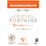 Bloc de papier aquarelle fontaine, satin�, a3