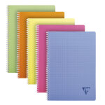 Clairefontaine cahier  spirale linicolor a4 21 x 29, 7 cm - 90g - petits carreaux 5x5 - 100 pages