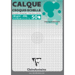 Clairefontaine calque croquis chelle a4 uni 92g - bloc de 50 feuilles