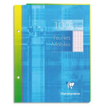 Clairefontaine copies simples format 17x22cm 100 pages grands carreaux seys blancs 90g sous tui carton. ...