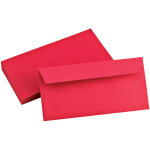 Clairefontaine enveloppe pollen 110x220mm 120g sans fentre - autocollante bande protectrice - rouge ...