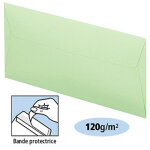 Clairefontaine enveloppe pollen 110x220mm 120g sans fentre - autocollante bande protectrice - vert ...