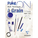 Clairefontaine paint'on papier multi - techniques  grain coll a4 250 g - pochette 20 feuilles blanches ...