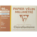 Clairefontaine pochette de 12 feuilles 90g papier millimtr ref - 96554