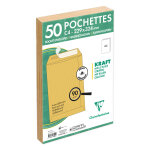 Clairefontaine pochette kraft brun recyclée 229 x 324 mm 90g sans fenêtre - autocollante avec bande protectric ... Clairefontaine pochette kraft brun recyclée 229 x 324 mm 90g sans fenêtre - autocollante avec bande protectric ...